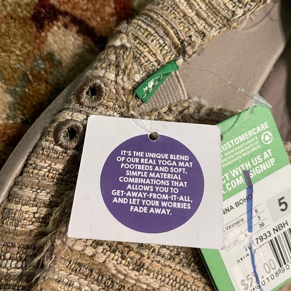 Sanuk Donna Sidewalk Surfer SlipOn Flats NWT Size 5 Natural Tan - Picture 8 of 12